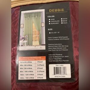 Vivatex Debbie Window Panel with Attached Valance Burgundy 55x90 Room Darkening
